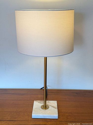 Modern Structube Brass + Marble Table Lamp  (1 of 5)