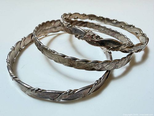 Sterling Silver Bangles x3  (1 of 7)