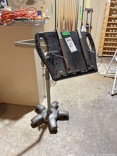 Black Metal Adjustable, Tilt & Foldable Laptop Stand with Wheels A (1 of 8)