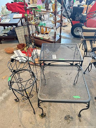 Wrought Iron Outdoor Side Tables, Plant Stands C (1 of 19)