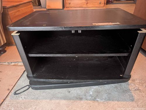 Black Contemporary Engineered Wood TV Stand / Media Console (1 of 3)