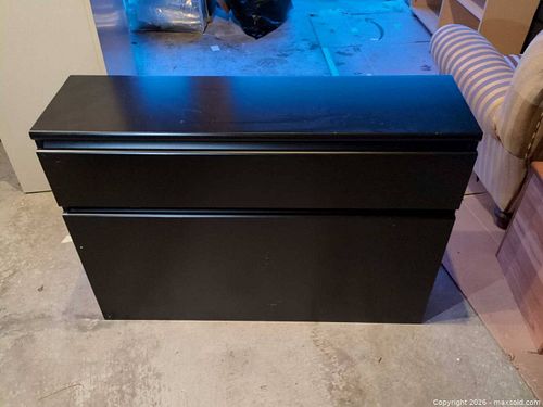 Black Engineered Wood Storage Bench with Flip-Down Front (1 of 4)