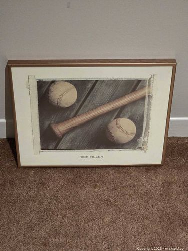Rick Filler Framed Baseball Print, Landscape Bronze Metal Frame (1 of 3)