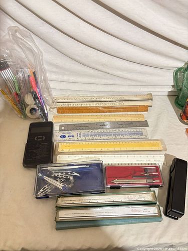 Lot of Drawing & Drafting Tools with Calculator and Rulers (1 of 5)