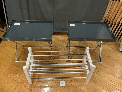Pair of Side Tables & Shoe Rack (1 of 10)
