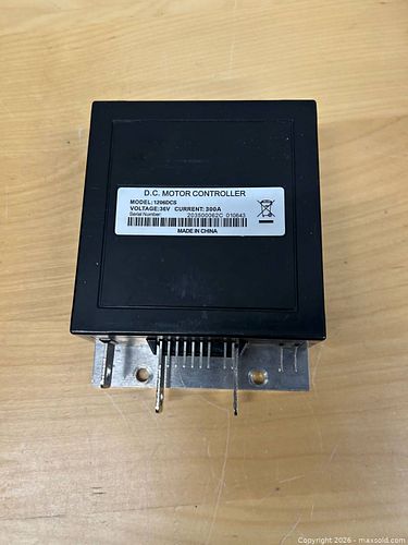 36-volt, 300-amp DC motor speed controller, specifically model 1206DCS (1 of 3)