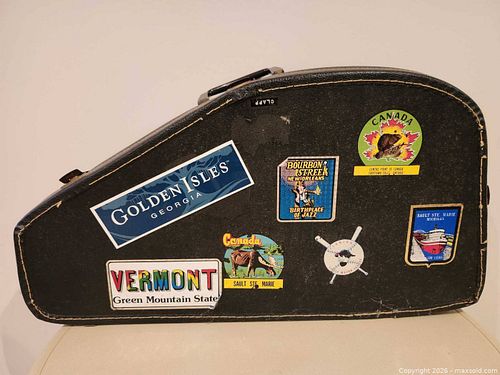 Vintage Instrument Case with Travel Stickers  (1 of 5)