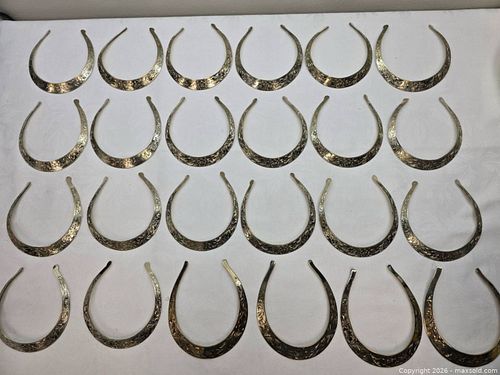 Collection of handcrafted silver-plated torc choker necklaces   (1 of 9)