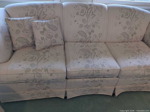 3-Seater Floral Fabric Sofa / Couch (1 of 12)