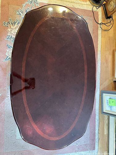 Mahogany / Dark Cherry Oval Coffee Table (1 of 5)