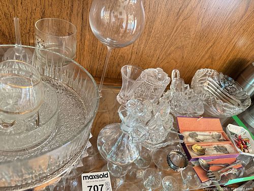 Assorted Cut Glass Bowls, Decanter, Wine Glasses & Boxed Spoons (1 of 23)