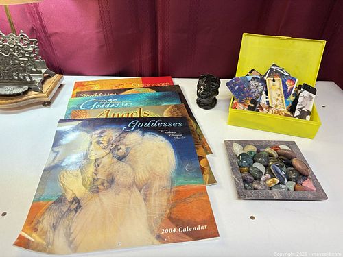 Assorted minerals and stones, spirituality calendars and bookmark collection lot 648 (1 of 10)