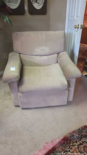 Beige Corduroy Upholstered Armchair B (1 of 6)