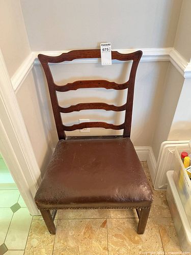 Antique Wood Ladder-Back Dining Chair (1 of 4)