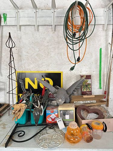 Garden & Outdoor Decor Lot with Concrete Gargoyle & Accessories (1 of 20)