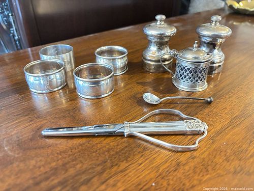 Sterling Napkin Rings and Shears.  (1 of 23)