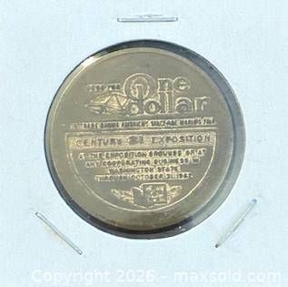 1962 Seattle World's Fair "Century 21 Exposition" Trade Dollar  (1 of 3)