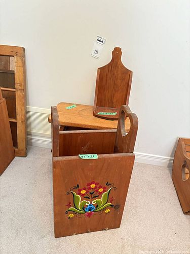 Wooden Folk Art, Stools, and Shelf. B (1 of 13)