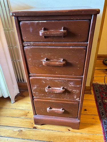 1936 Imperial Furniture Cherry Wood Chest Filing Cabinet (1 of 4)