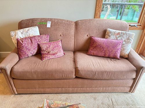 Beige/Tan 2-Seater Upholstered Sofa Bed (1 of 10)