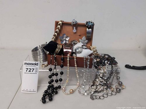 Jewelry chest, watches, necklaces,braclets and broaches  (1 of 3)