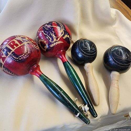 Wooden Maracas, Set of 4 (1 of 6)