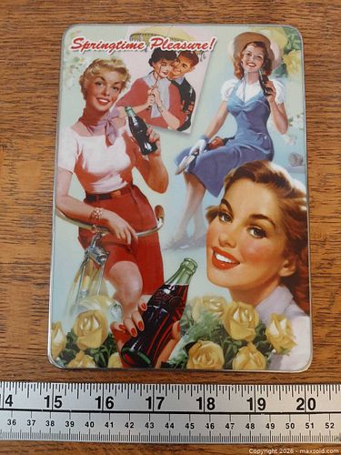 Coca-Cola collector's plaque titled "Springtime Pleasure!" (1 of 4)