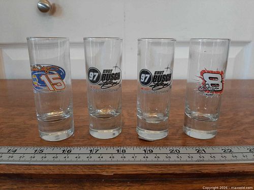 Collectible NASCAR-themed shot glasses (1 of 4)