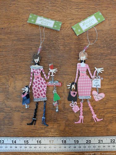 *NEW* "Holiday BLISS" metal art Christmas ornaments (1 of 3)