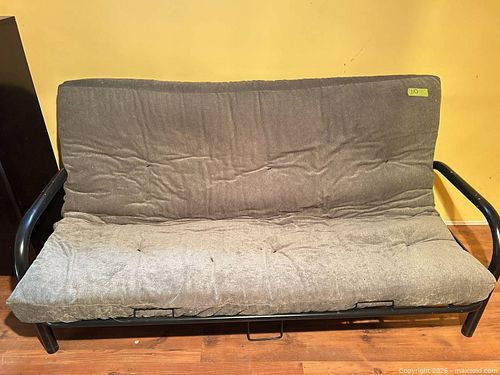 Gray Full/Double Metal Frame Futon Sofa Bed (1 of 9)