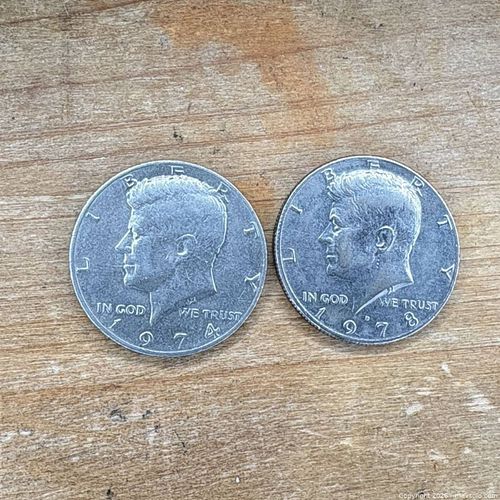 United States Kennedy Half Dollars, 1974 & 1978, 2 Coins (1 of 4)