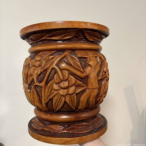 Wooden Carved Planter by Jean Paul (1 of 7)