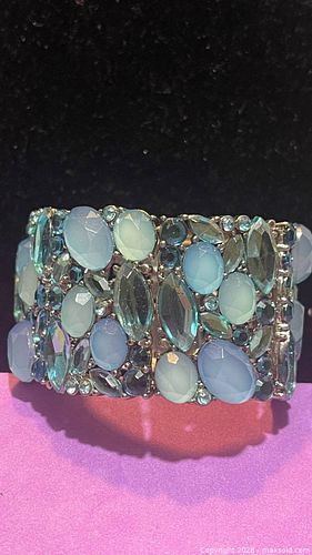 Stunning Multi Blu Gemstone Bangle Bracelet  (1 of 6)