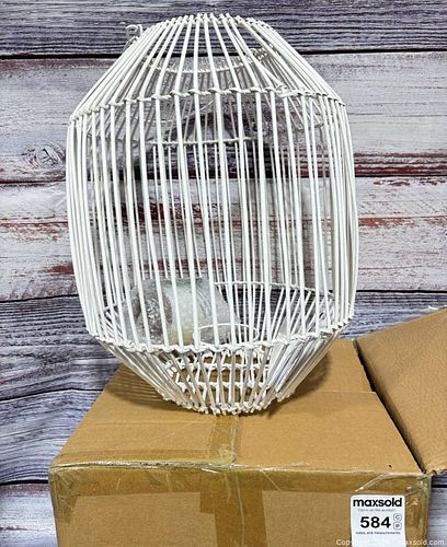 QVC Wicker hanging led light latern, new in box (1 of 5)