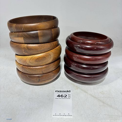 Vintage MCM style wood bowls (1 of 6)