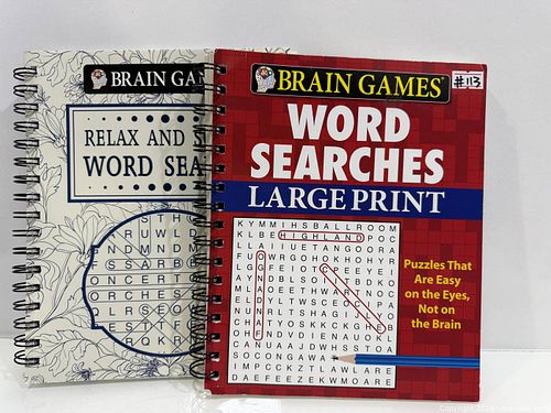 Brain Games Relax and Word Search Puzzle Books, Large Print (2) (1 of 3)