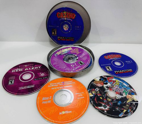 Lot of 6 Computer Game Discs for Windows PC with Decorative Tin (1 of 6)