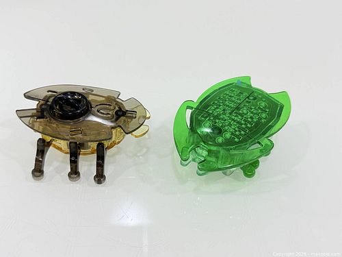 Pair of Wind-Up Electronic Toys, Green & Brown (1 of 5)