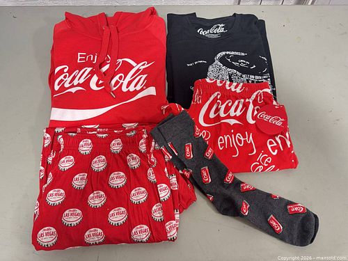 Coca-Cola Large Lot: Hoodie, T-Shirt, Shorts, Pajama Pants, Socks (1 of 5)