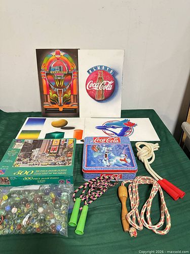 Mixed Coca‑Cola, Blue Jays Prints, Puzzle, Tin, Marbles & Jump Ropes (1 of 4)