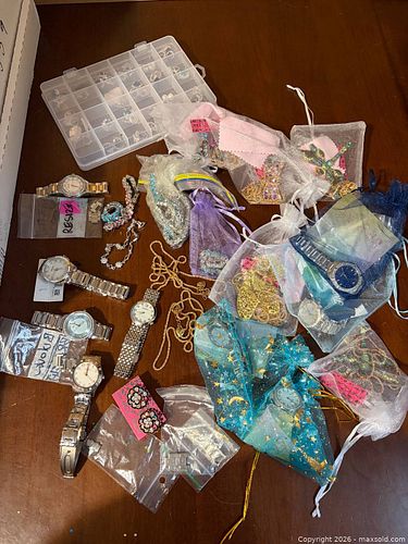 Mixed Jewelry Lot — Watches, Rings, Necklaces, Bracelets, Earrings -sc (1 of 12)