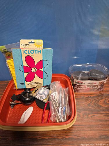 Assorted Household & Hardware Small Lot — Tools, Hooks, Sliders (1 of 2)