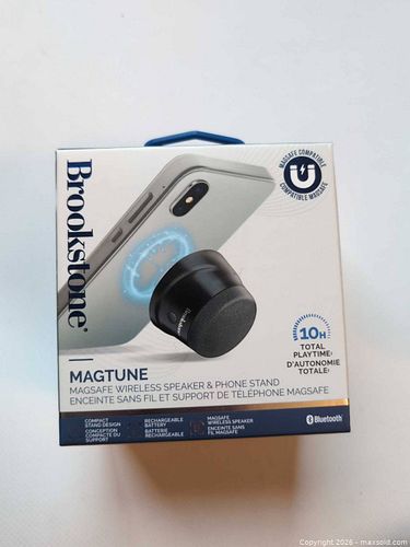 Brookstone Portable Bluetooth Speaker & MagSafe Phone Stand - Black (1 of 3)