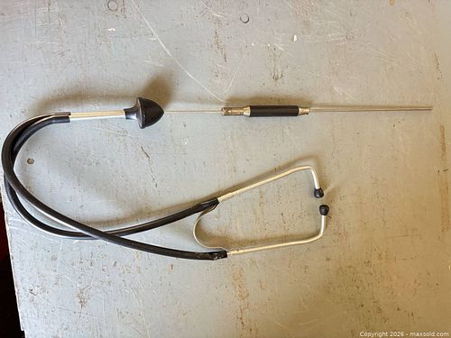 Binaural Stethoscope, Metal & Rubber Tubing, Black/Silver (1 of 4)