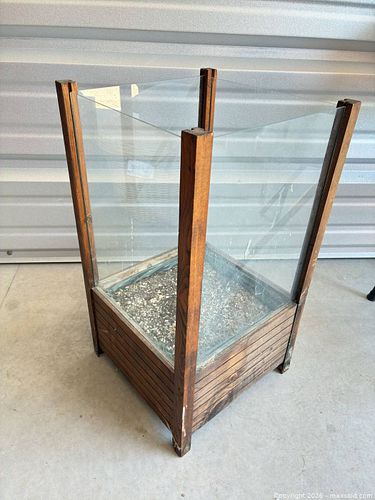 Wood & Glass Planter Box Terrarium in Brown Wood Tone and Clear Glass (1 of 5)
