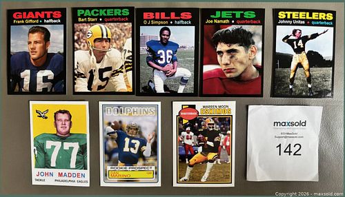 Lot of 8 NFL Football Custom Created Trading Cards  (1 of 2)