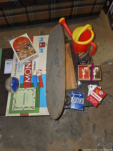 Vintage toys & games — wooden skateboard, PEZ, board games (1 of 17)