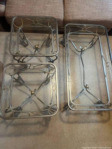 3-Piece Traditional Glass-Top Coffee & End Table Set (1 of 5)