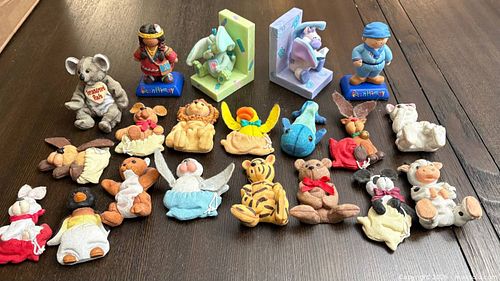 collection of vintage figurines, including several from the Hallmark "Treasured Pals" (1 of 8)