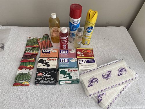 Household Miscealanous  window Cleaner, Pledge,  Vegetable seeds, Tintex Fabric Dye and more  (1 of 4)